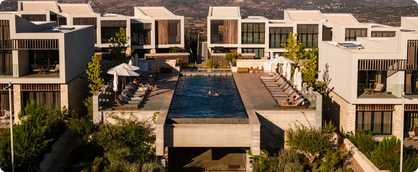 Minthis Resort villas and pool